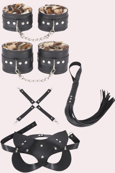 İçi Leopar Tüğlü Deri 5 Li Harness Set 700414