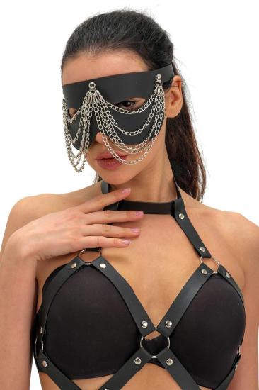 Zincirli Deri Maske 800273MAS