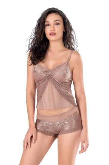 Vizon Jakarlı Babydoll Şort Takımı