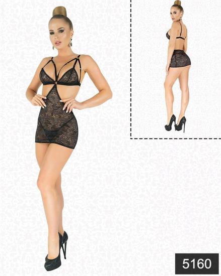 Simli Likralı  Dantel Babydoll