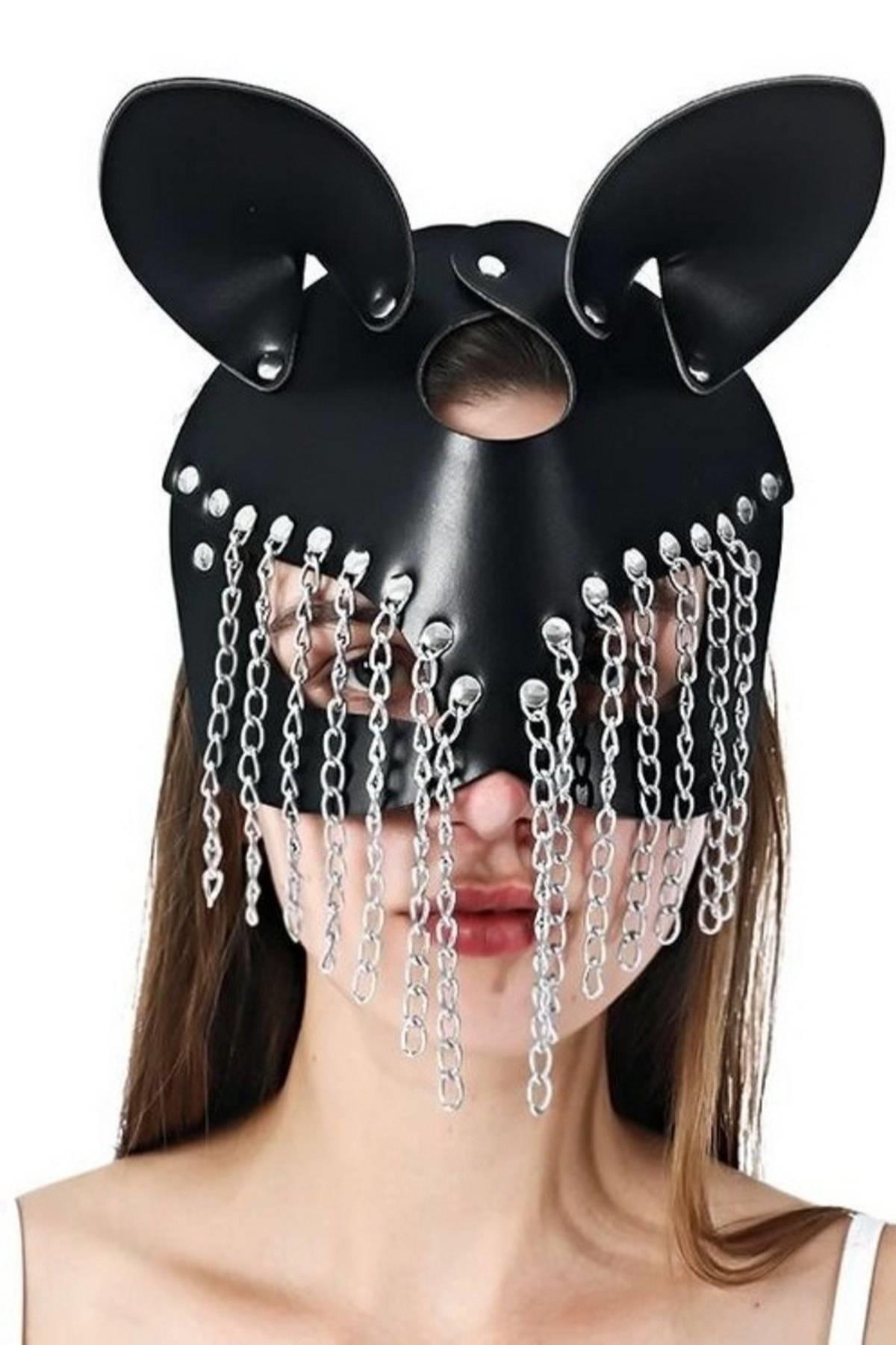 Siyah%20Maske%20Üstüne%20Zincir%20Aksesuarlı%20Harness%20700915