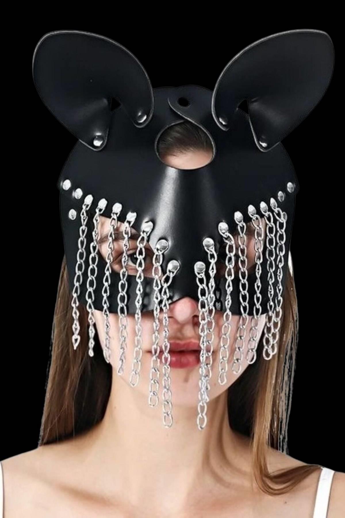 Siyah%20Maske%20Üstüne%20Zincir%20Aksesuarlı%20Harness%20700915