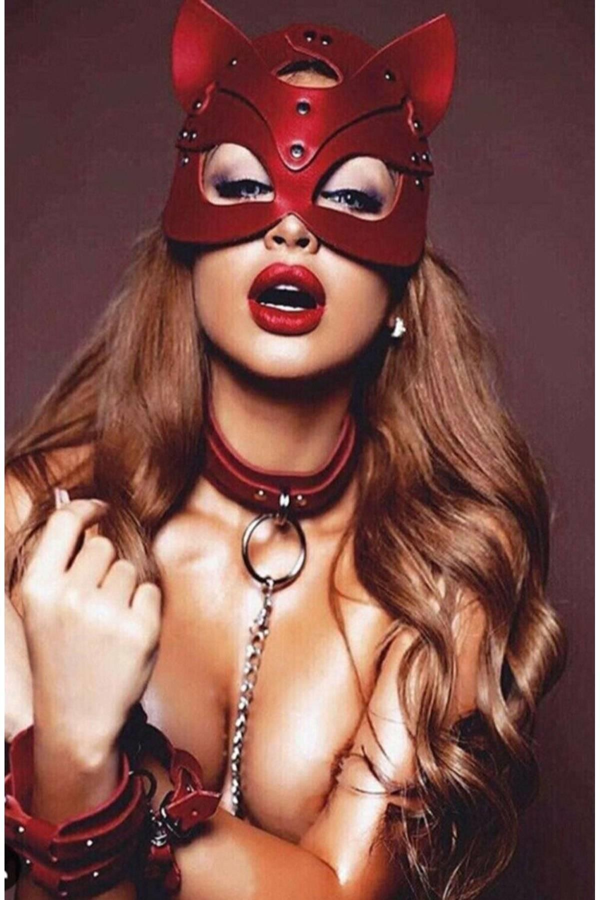 Kırmızı%20Maske%20Tasma%20Ve%20Bacak%20Kelepce%20Sexy%20Set